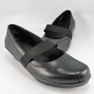 Zapatos de salón Bass NENE Mary Jane Wedge para mujer talla 5,5 M de cuero negro sin cordones Foto 1 de 4