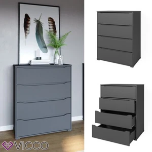 Comodino lavagna armadio multiuso cassetto deposito Ruben 80 cm antracite Vicco - Foto 1 di 8