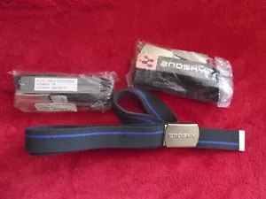 3 x 2nd Sky cinturón marrón, negro + azul hebilla de sujeción sin usar surf, streetwear - Imagen 1 de 3