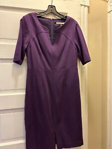 Trina Turk Purple V-Neck Fitted Sheath Dress Size 10 (new with tag)