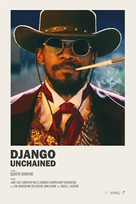 2012 Django Unchained Movie Poster Print Jamie Foxx Leonardo DiCaprio 🍿