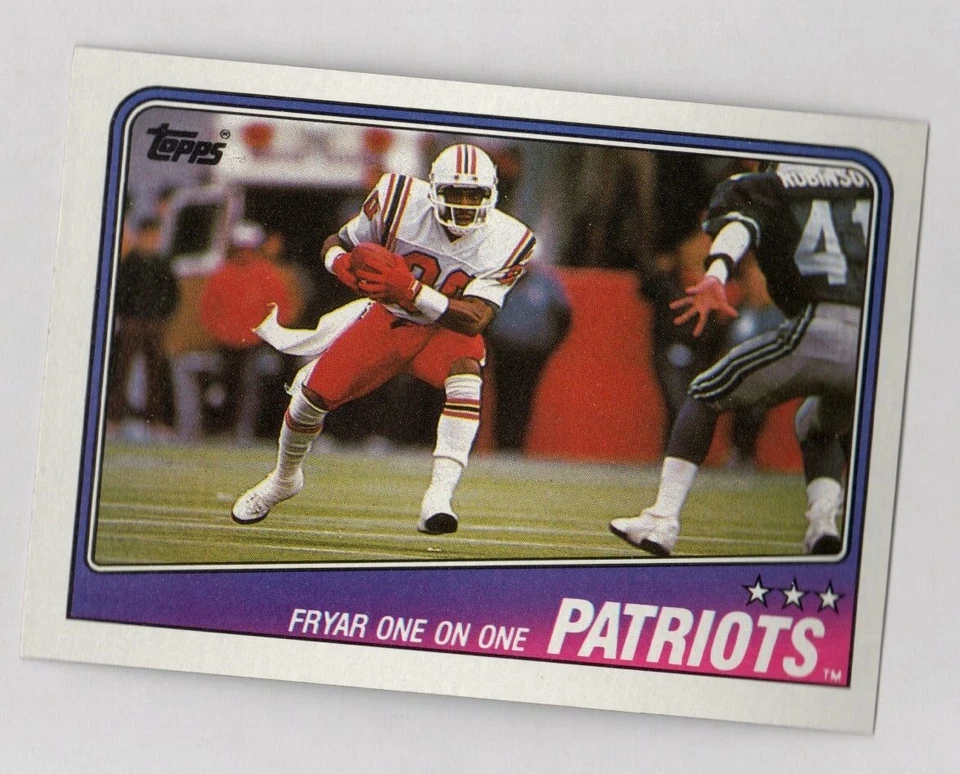 1988 Topps Football #175 Fryar One on One New England Patriots Team Card - Image 1 of 1
