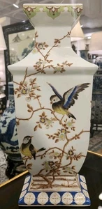 Porcelain Rectangular Vase- Xiamena Collection-16''H - Imagen 1 de 6