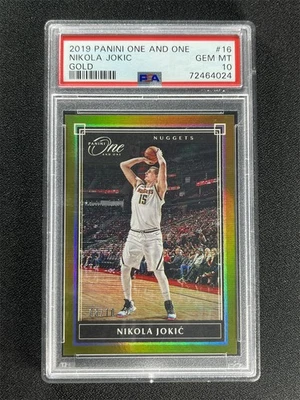 2019-20 Panini One And One Nikola Jokic #16 Gold Nuggets /10 PSA 10 GEM MT - Image 1 of 2