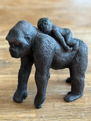 Schleich alte Serie 2011 Gorilla Mama mit Baby auf dem Rücken 14662 Rarität - Bild 1 von 2