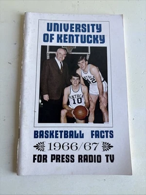 1966 1967 Kentucky Wildcats Basketball Facts Media Guide Pat Riley Louie Dampier - Image 1 of 4