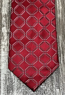 Галстук Donald J Trump Signature Collection 100% шелк ручная работа красный геометрический - Изображение 1 из 4