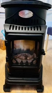 Provence Portable Flueless 3.4kW Log Effect Calor Gas Stove Heater Matt Black. - Picture 1 of 6