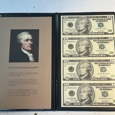 Uncut Sheet of 4 2003 $10 Star Note Federal Reserve Note - Image 1 of 3