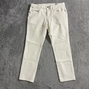 Pantalones de mezclilla de viaje Bonobos para hombre talla 35x32 blancos elásticos calce ajustado pierna recta - Imagen 1 de 11