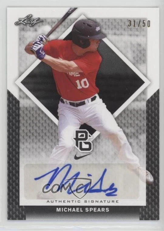 2016 Leaf Perfect Game National Showcase Black /50 Michael Spears #BA-084 Auto - Image 1 of 2