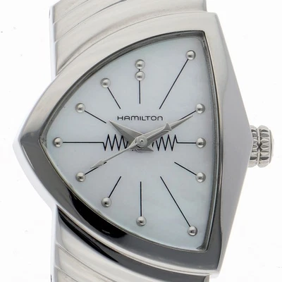 HAMILTON H242111 Ventura WATCH White shell SS/leather QZ - image 1 of 4