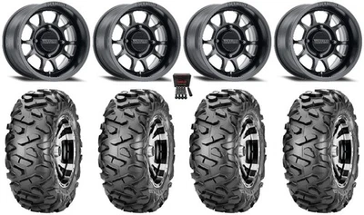 Method 409 14" Black (5+2) Wheels 28" BigHorn Tires Kawasaki Mule Pro FXT KRX / Foto 1 de 4