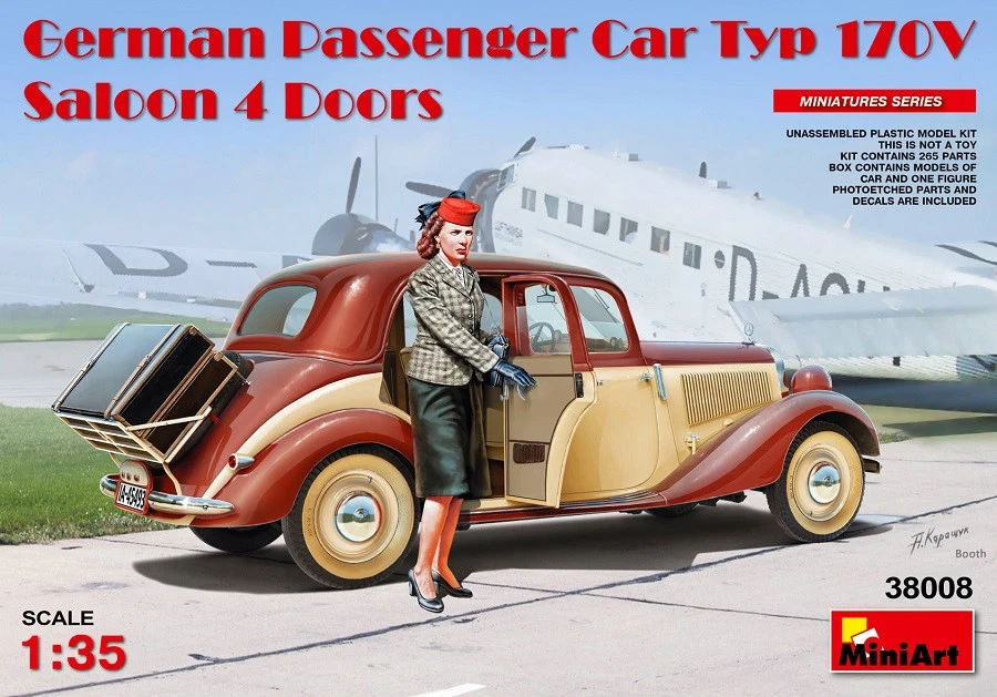Miniart 38008 - 1/35 German Passeggero Auto Tipo 170V Saloon 4 Porte - Nuovo - Immagine 1 di 1