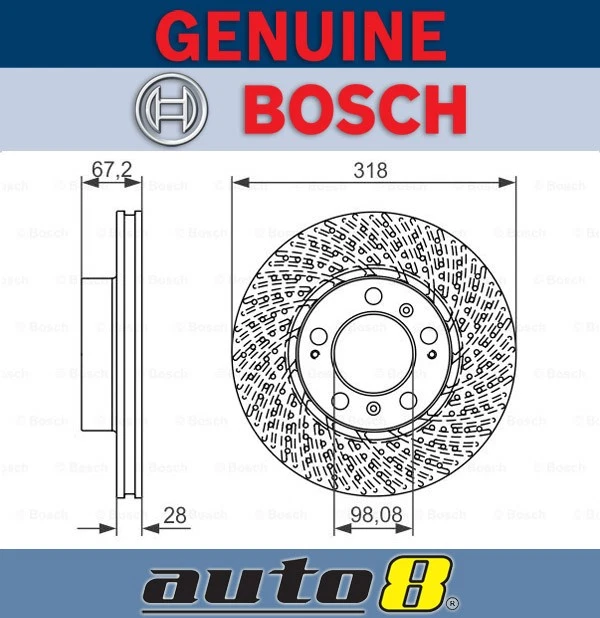 Bosch Front Brake Disc Rotor for Porsche 911 997 3.6L M96.05 2005 - 2008 - Image 1 of 1