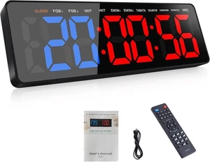 Temporizador de Gimnasio, Reloj de Pared Digital Grande 16.5" para Entrenamiento a Intervalos, Azul-Rojo  - Imagen 1 de 7