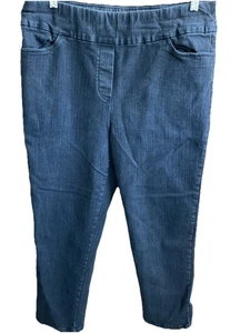 Jeans Alfred Dunner neri elasticizzati pull on taglia 16 con tasche davanti - Foto 1 di 7