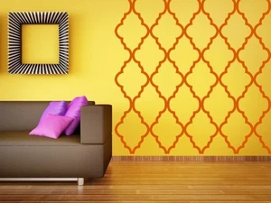 Moroccan Wall Decor, Quatrefoil Wall Pattern, Geometric Decal, Nursery Decal - Picture 1 of 2