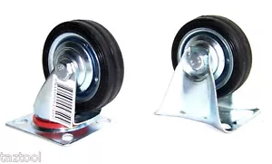 Base e ruota ruote per ruote 3" 16 pz con cuscinetti 8 girevoli e 8 pneumatici fissi in gomma - Foto 1 di 1
