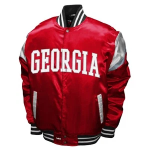 Georgia Bulldogs Full Snap Satin Jacket - Picture 1 of 3