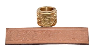 Massiver Messing Ledergürtel Prägewalze Design K-15, Walzendurchmesser 38 mm x 30 mm - Bild 1 von 4