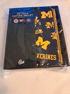 Michigan Wolverines TRI-Fold Canvas Wallet New - Picture 1 of 1