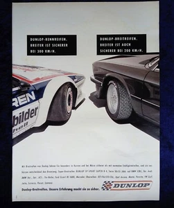 Dunlop SP  D4,  originale Werbung aus 1983 .....mit BMW M1 und 528i - Bild 1 von 1