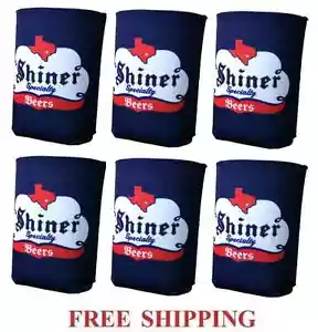 SPOETZL BREWERY SHINER 6 SOPORTES PARA LATAS DE CERVEZA ENFRIADOR COOZIE COOLIE KOOZIE HUGGIE NUEVO - Imagen 1 de 2