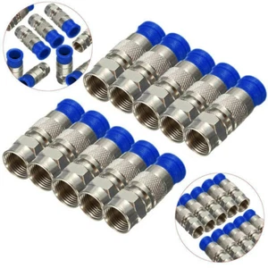 10x RG6 F Compression Connector Coax Cable Coaxial Fitting Compression Tool F-b$ - Picture 1 of 9