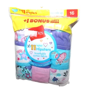Hanes Girls 11 Pack Tagless Hipsters - Choose Your Size (12, 14, or 16) - Picture 1 of 1