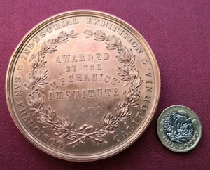 San Francisco Industrieausstellung großes Kupfermedaillon, datiert 1877. - Bild 1 von 3