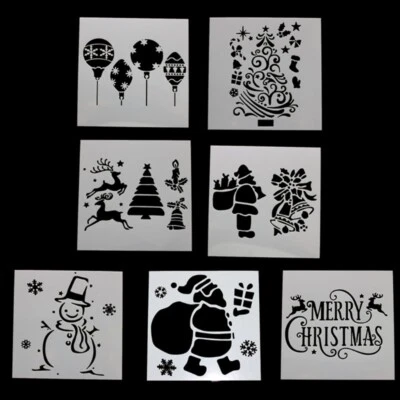 7 Pcs Cake Molds Christmas DIY Baking Stencils Templates Gift for Baking Lover - Image 1 of 4