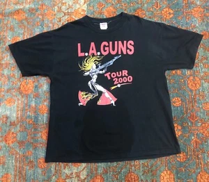 Vintage L.A. GUN'S TOUR 2000 T shirt size XL 100% cotton music tees - Picture 1 of 3
