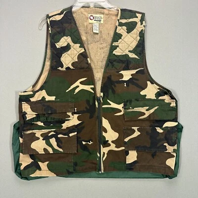 Sports Afield Men’s Zip Camouflage Hunting Vest XL with Game Bag & Pockets Camo - Image 1 of 4