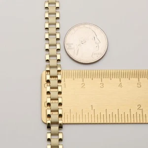 10K Solid Yellow Gold Oyster Link Bracelet 8.0mm 7-8" - Chain Men Women - Picture 1 of 3