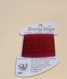 Frosty Rays Thread for Needlepoint/Cross Stitch color Red Metallic #Y359 - Picture 1 of 1