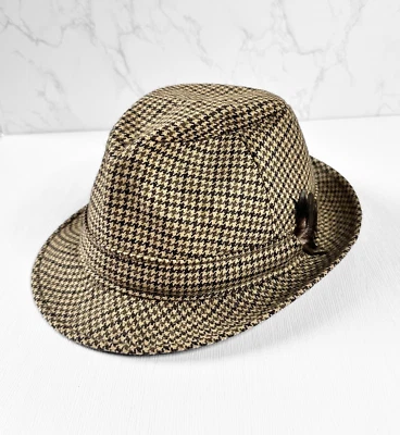 Vintage Dunn & Co Wool Trilby | British Made 70s Hat | Tweed Size 6 7/8 | Retro - Image 1 of 4