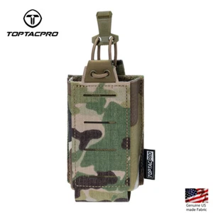 TOPTACPRO Tactical M4 Mag Pouch MOLLE Single Mag Carrier Laser Cut 556mm Gear MC - Picture 1 of 27