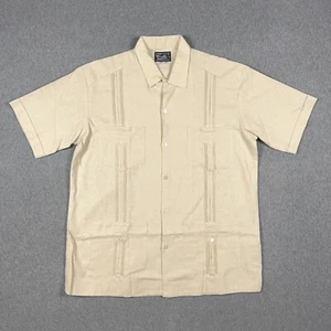 Colli Guayabera Shirt Mens 42 Linen Pockets Short Sleeve Loop Collar VTG NWOT - Picture 1 of 14