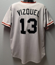 San Francisco GIANTS #13  Omar Vizquel Baseball Jersey Men's SZ: XL Gray- Used