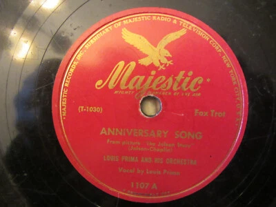 LOUIS PRIMA ORCH.  ANNIVERSARY SONG/THAT'S HOW MUCH I LOVE YOU Majestic 1107 VG+ - Image 1 of 4