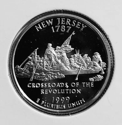 1999 S New Jersey 90% Deep Cameo Silver Proof State Quarter - Image 1 of 2
