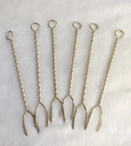 Cocktail Forks Silver Plated England Marked 10cm Set of 6 Vintage - Picture 1 of 4