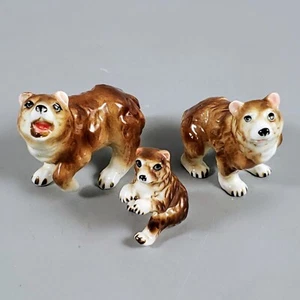 Vintage Miniatur Bären Familie Trio Shiken Bone China Figuren Japan - Bild 1 von 19