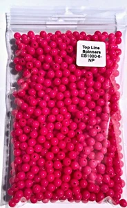 Pkg of 1000 each Fluorescent Neon Pink UV 6mm plastic round beads - Picture 1 of 1