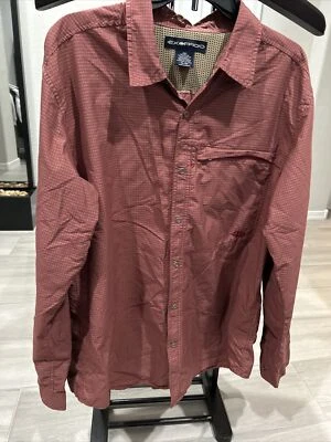 Exofficio Mens Button Up Shirt Long Sleeve Zippered Pocket Ted Checked XLarge - Image 1 of 4
