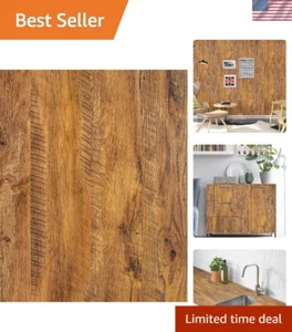 Thickened Vinyl Brown Wood Wallpaper - Self-Adhesive 17.7" x 118" for Easy Use - Picture 1 of 11