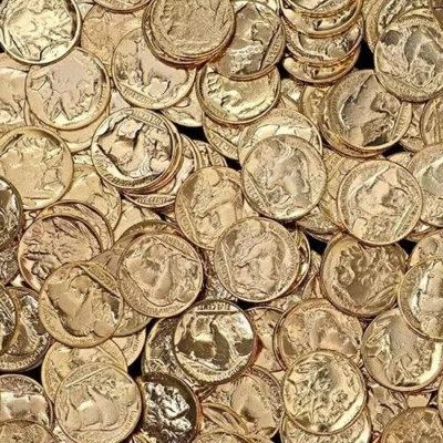 1913-1938 24K Gold Plate Rare Old US No-Date Buffalo Nickel Collection Coin USA - Image 1 of 4