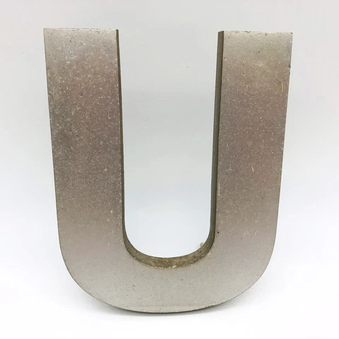 Cast Aluminum Letter U 8" Sign Spanjer Bro Chicago Brushed Architectural Salvage Cover