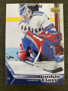 2005-06 UPPER DECK ROOKIE CLASS #3 HENRIK LUNDQVIST RC NEW YORK RANGERS - Picture 1 of 2